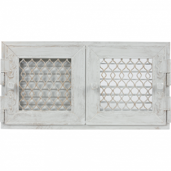 Obrázok pre Dvojmriežka RETRO 22x22 antická biela s klapkou - otváracie dvierka